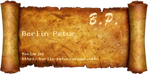 Berlin Petur névjegykártya